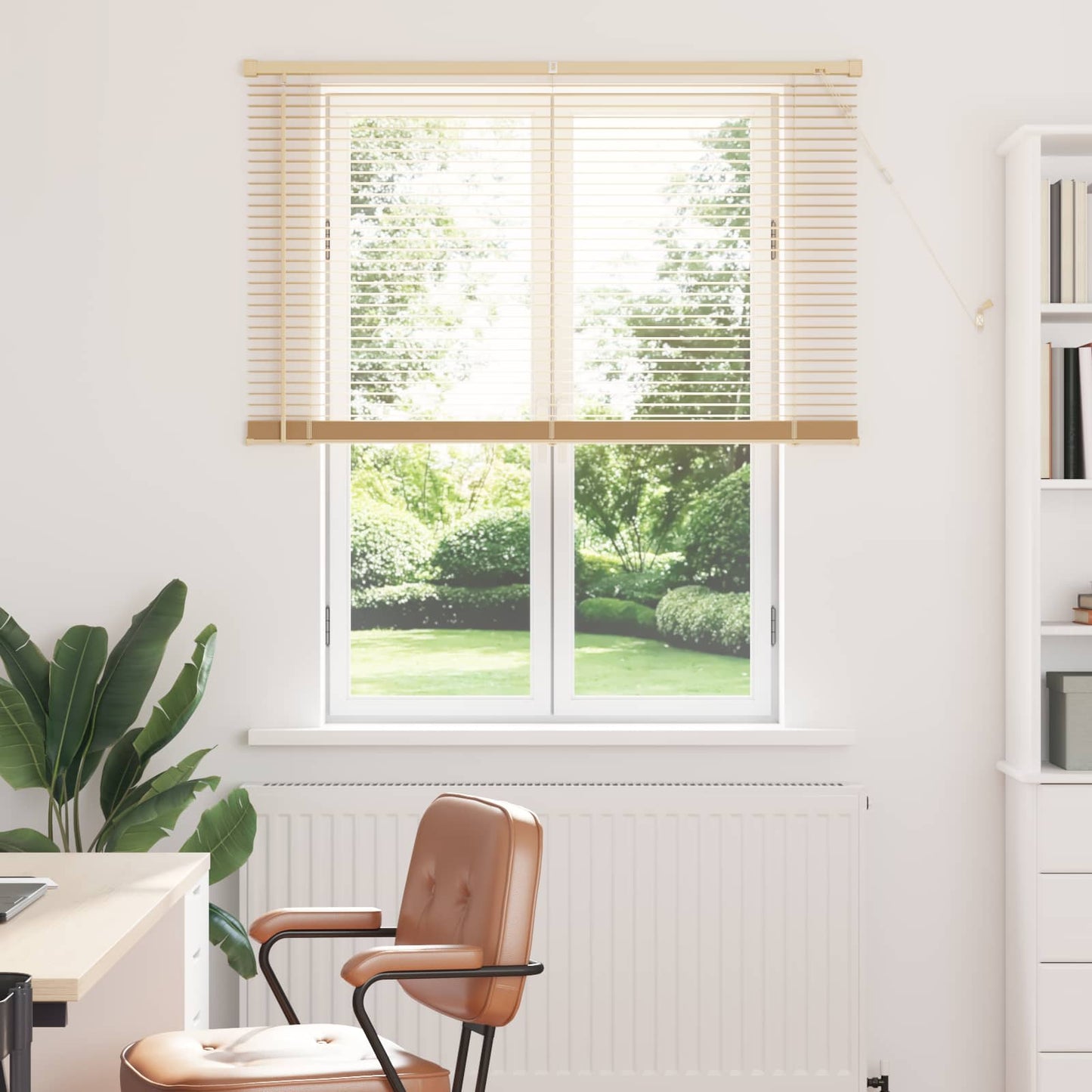 Venetiaanse Blind Lichtbruin met Patroon 150 x 120 cm PVC is nu te koop bij PeponiXL, paradijselijk wonen!