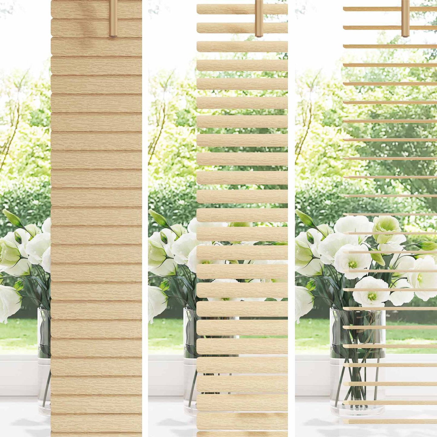 Venetiaanse Blind Lichtbruin met Patroon 150 x 150 cm PVC is nu te koop bij PeponiXL, paradijselijk wonen!