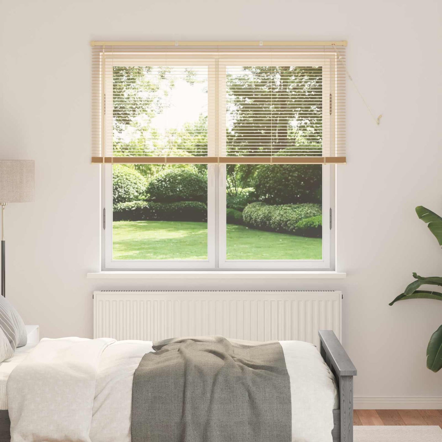 Venetiaanse Blind Lichtbruin met Patroon 150 x 160 cm PVC is nu te koop bij PeponiXL, paradijselijk wonen!