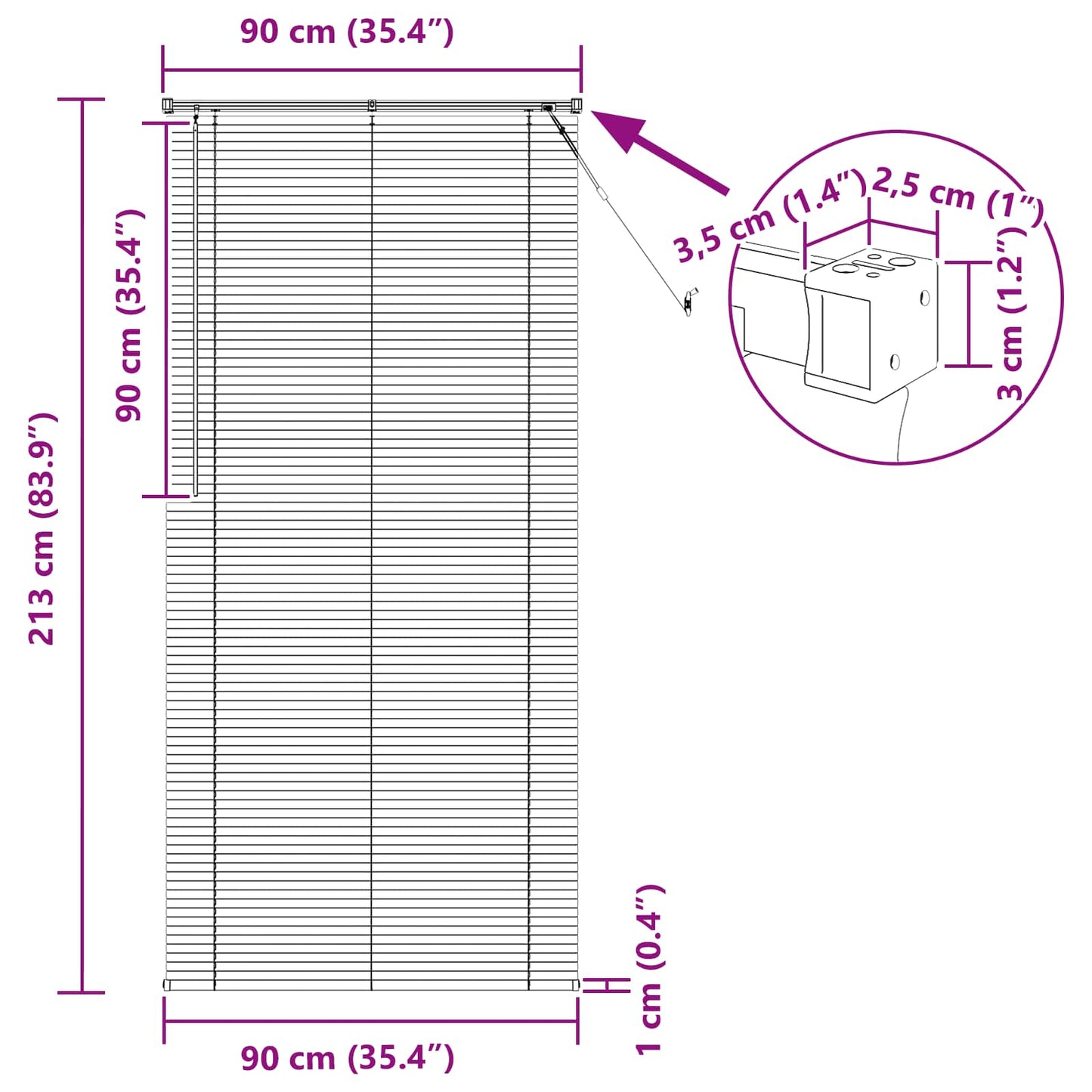 Venetiaanse Blind Lichtbruin met Patroon 213 x 90 cm PVC is nu te koop bij PeponiXL, paradijselijk wonen!