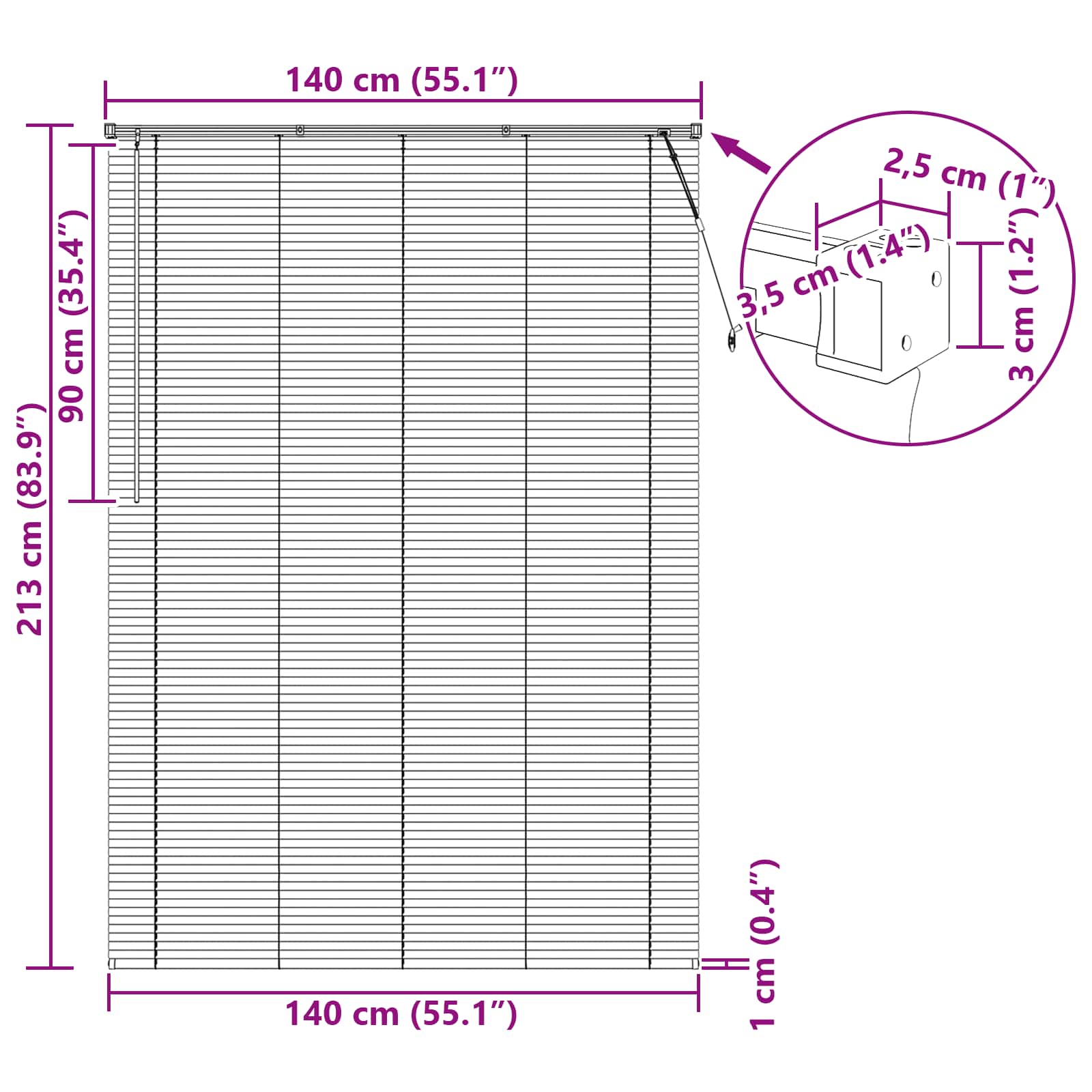 Venetiaanse Blind Lichtbruin met Patroon 213 x 140 cm PVC is nu te koop bij PeponiXL, paradijselijk wonen!