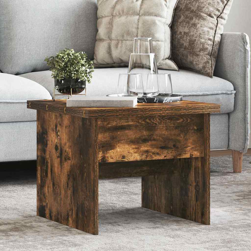 Salontafel Gerookt eiken 55 x 54,5 x 45 cm Bewerkt hout