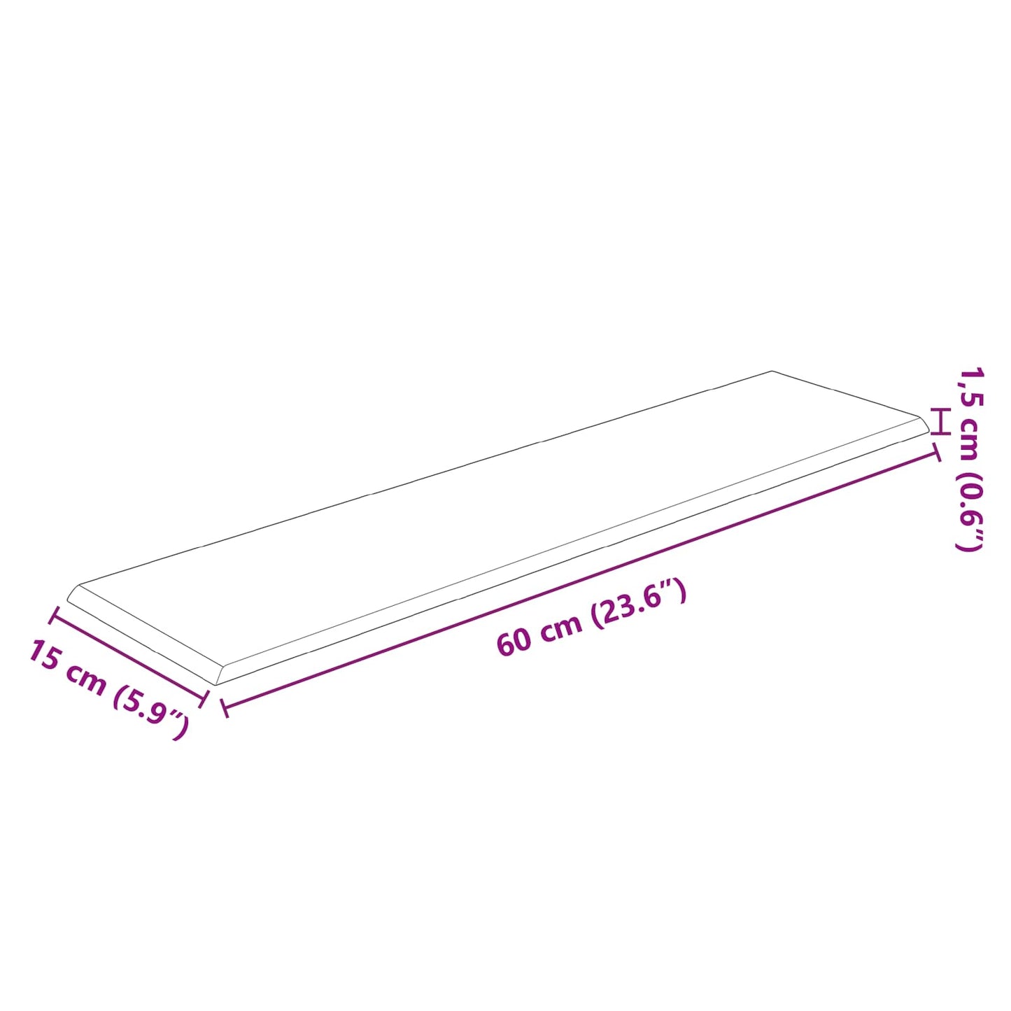 Wandhoofdbord 12 pcs Donkergrijs 60 x 15 cm Stof is nu te koop bij PeponiXL, paradijselijk wonen!