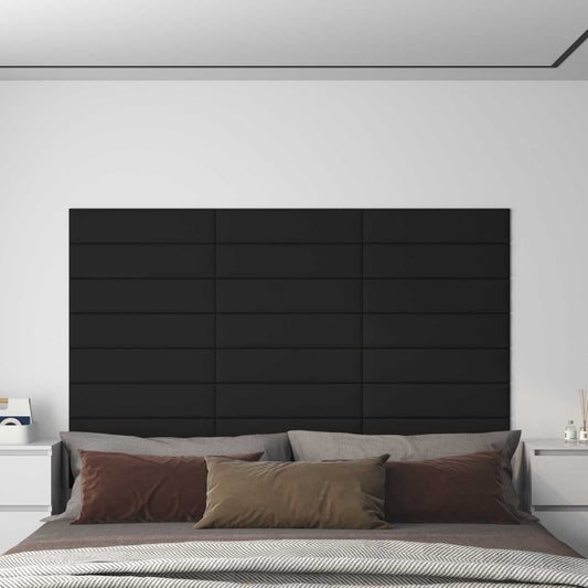 Wandhoofdbord 12 pcs Zwart 60 x 15 cm Stof is nu te koop bij PeponiXL, paradijselijk wonen!