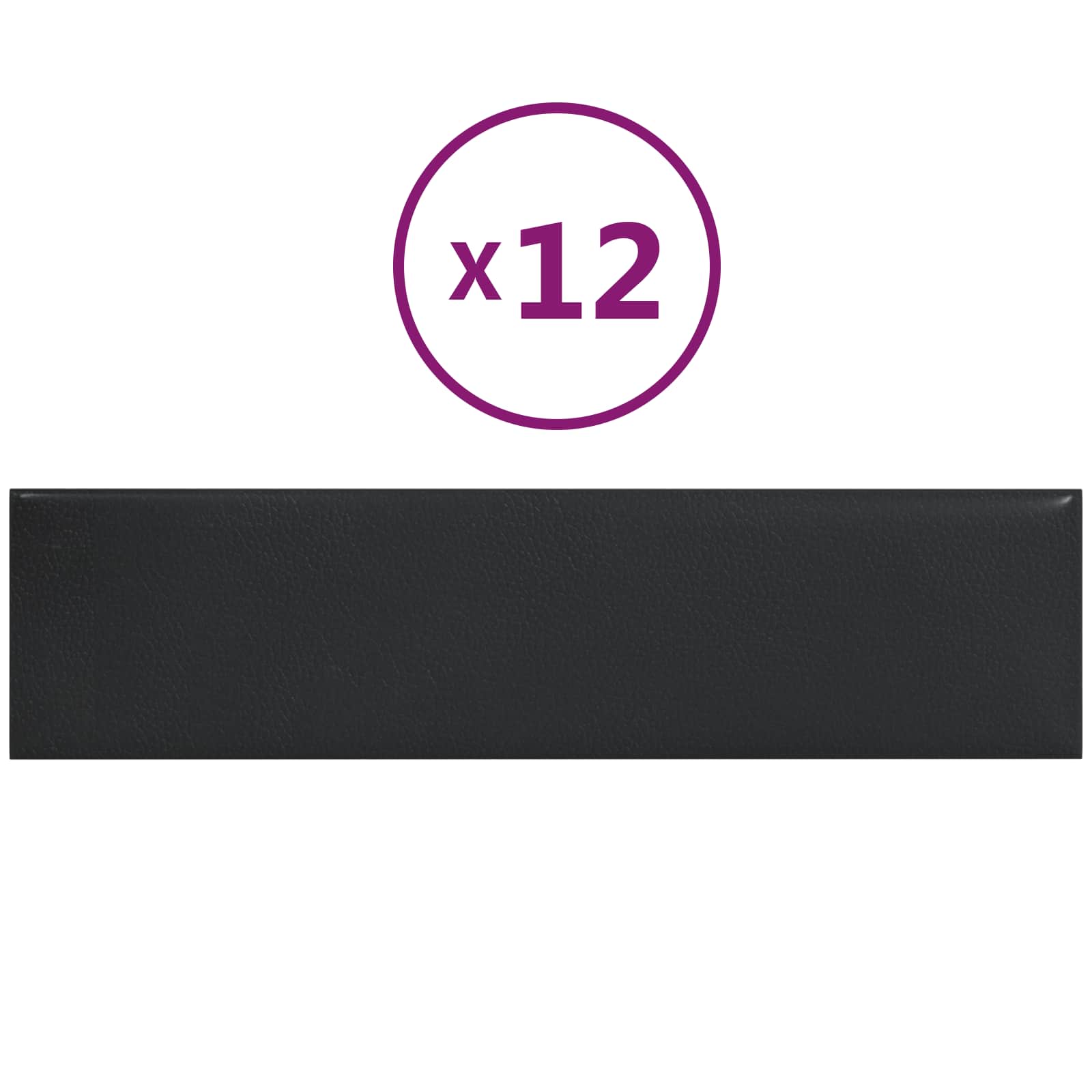 Wandhoofdbord 12 pcs Zwart 60 x 15 cm Stof is nu te koop bij PeponiXL, paradijselijk wonen!