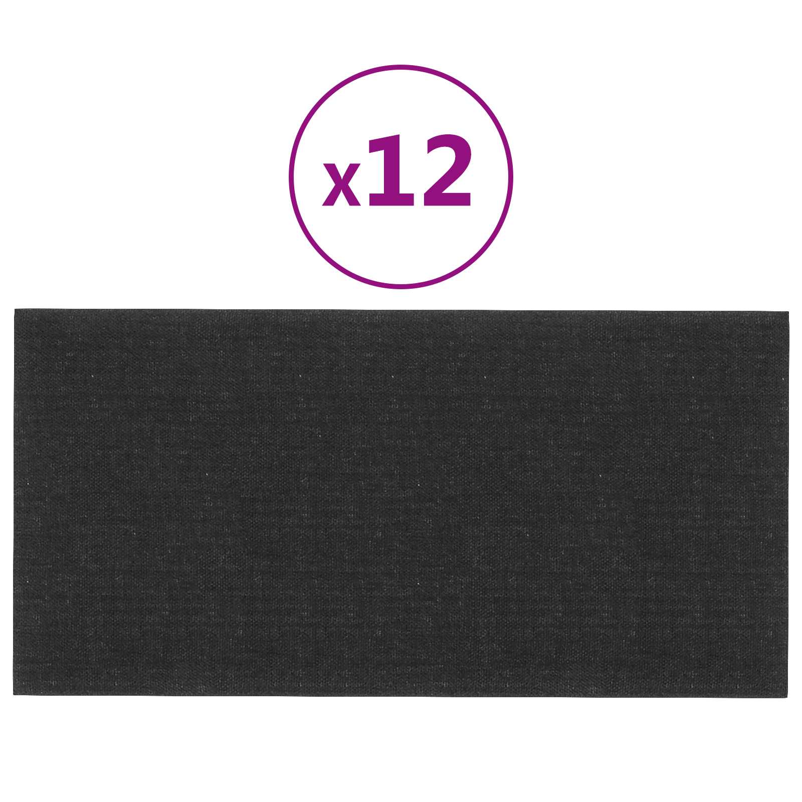 Wandhoofdbord 12 pcs Zwart 60 x 30 cm Stof is nu te koop bij PeponiXL, paradijselijk wonen!