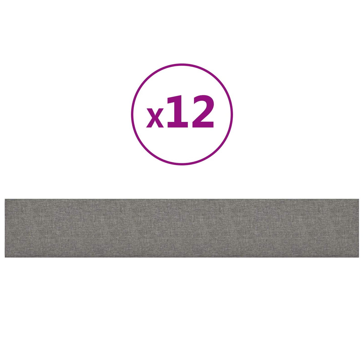 Wandhoofdbord 12 pcs Lichtgrijs 90 x 15 cm Stof is nu te koop bij PeponiXL, paradijselijk wonen!