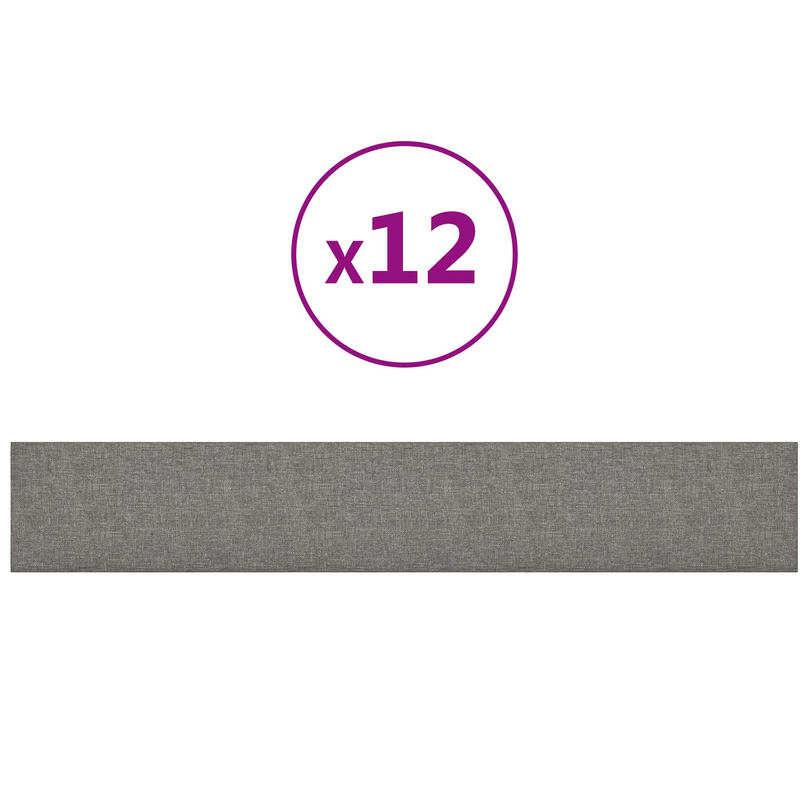 Wandhoofdbord 12 pcs Lichtgrijs 90 x 15 cm Stof is nu te koop bij PeponiXL, paradijselijk wonen!