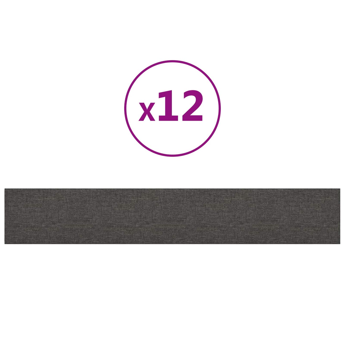 Wandhoofdbord 12 pcs Donkergrijs 90 x 15 cm Stof is nu te koop bij PeponiXL, paradijselijk wonen!