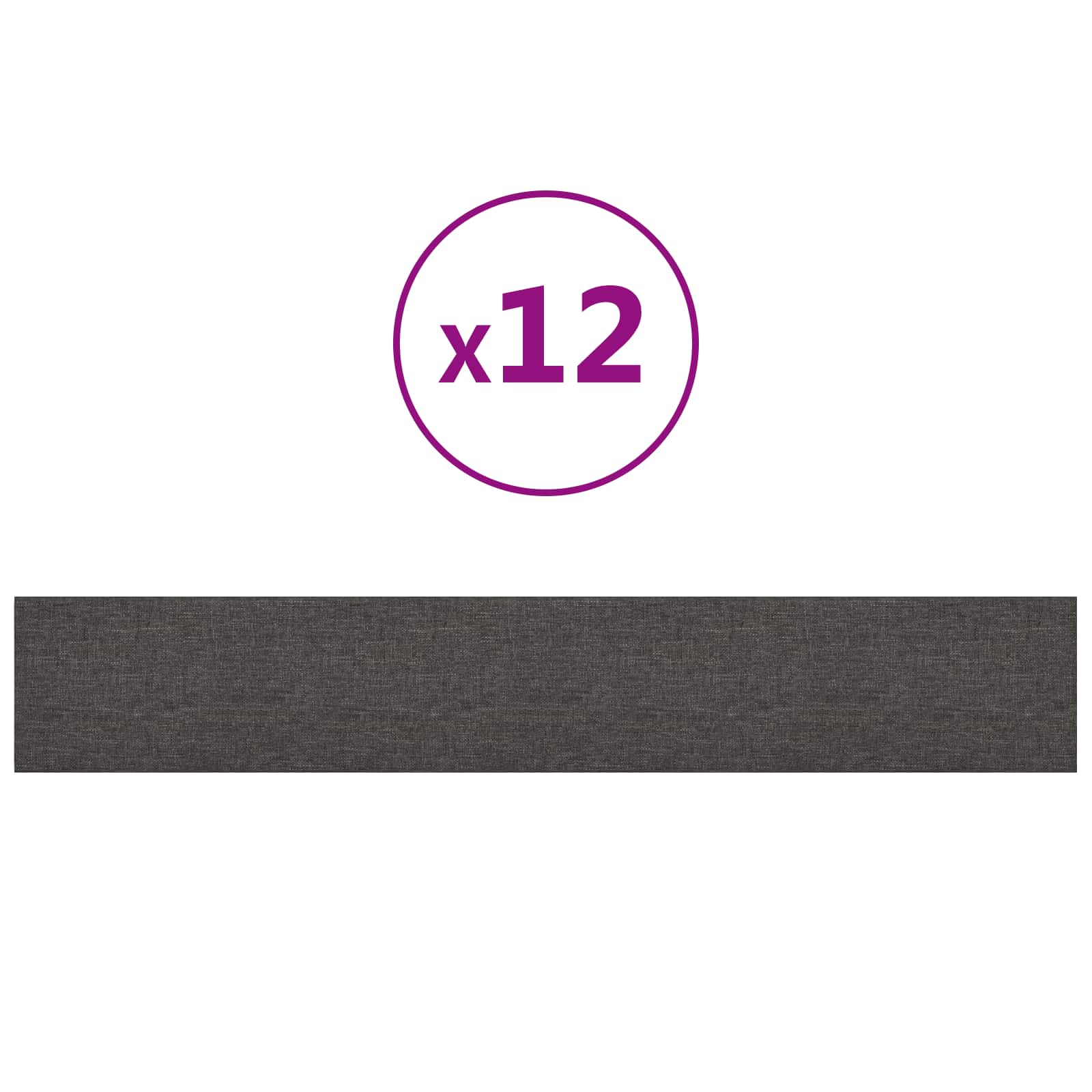 Wandhoofdbord 12 pcs Donkergrijs 90 x 15 cm Stof is nu te koop bij PeponiXL, paradijselijk wonen!