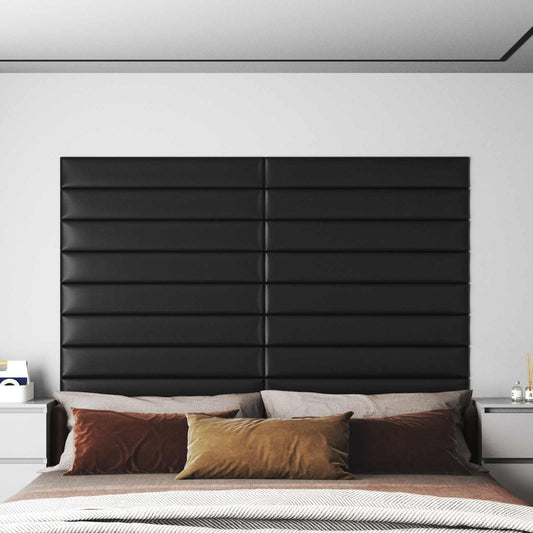 Wandhoofdbord 12 pcs Zwart 90 x 15 cm Stof is nu te koop bij PeponiXL, paradijselijk wonen!