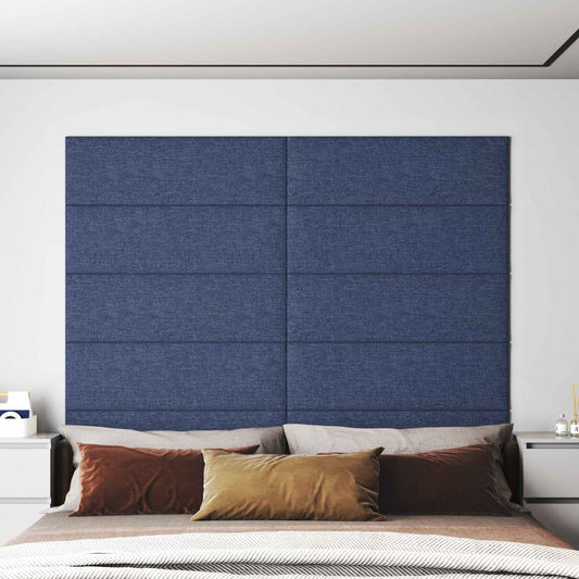 Wandhoofdbord 12 pcs Blauw 90 x 30 cm Stof is nu te koop bij PeponiXL, paradijselijk wonen!
