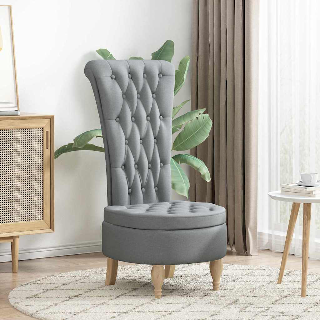 Slipper Stoel Lichtgrijs 56,5 x 70 x 110 cm Stof is nu te koop bij PeponiXL, paradijselijk wonen!