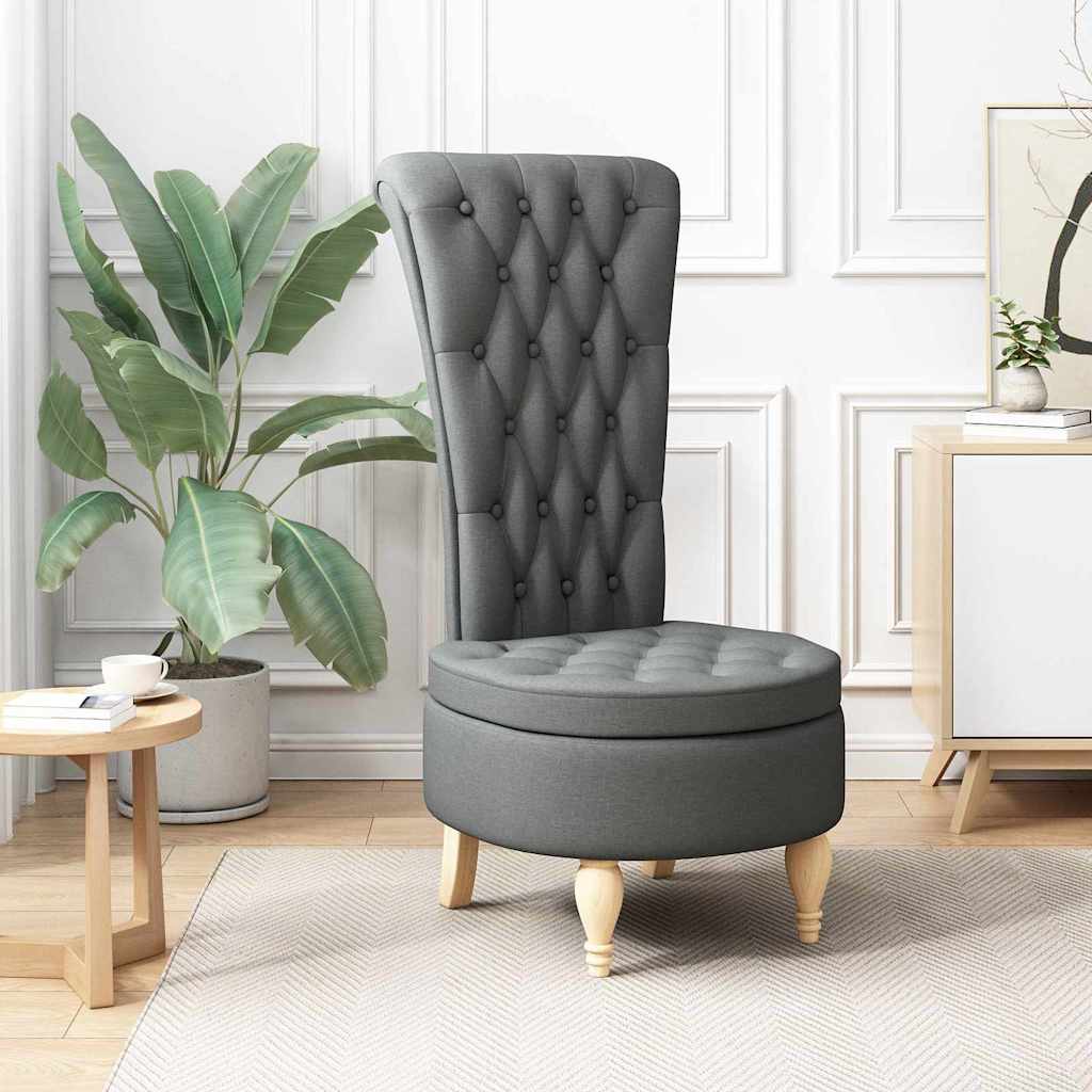 Slipper Stoel Donkergrijs 56,5 x 70 x 110 cm Stof is nu te koop bij PeponiXL, paradijselijk wonen!