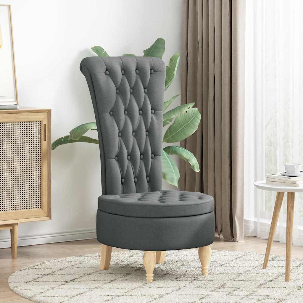 Slipper Stoel Donkergrijs 56,5 x 70 x 110 cm Stof is nu te koop bij PeponiXL, paradijselijk wonen!