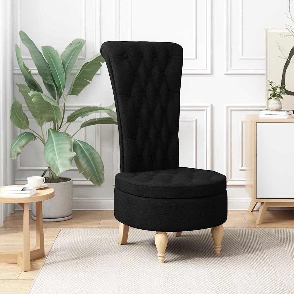 Slipper Stoel Zwart 56,5 x 70 x 110 cm Stof is nu te koop bij PeponiXL, paradijselijk wonen!