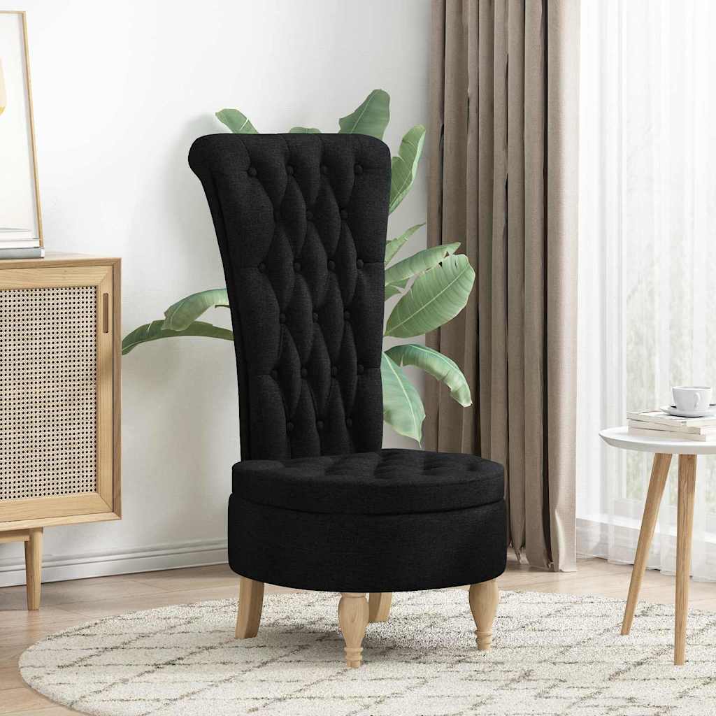 Slipper Stoel Zwart 56,5 x 70 x 110 cm Stof is nu te koop bij PeponiXL, paradijselijk wonen!