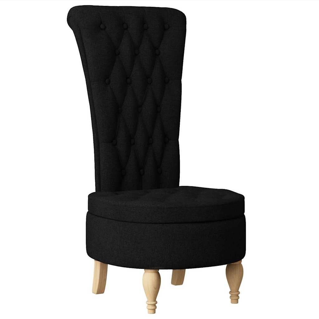 Slipper Stoel Zwart 56,5 x 70 x 110 cm Stof is nu te koop bij PeponiXL, paradijselijk wonen!
