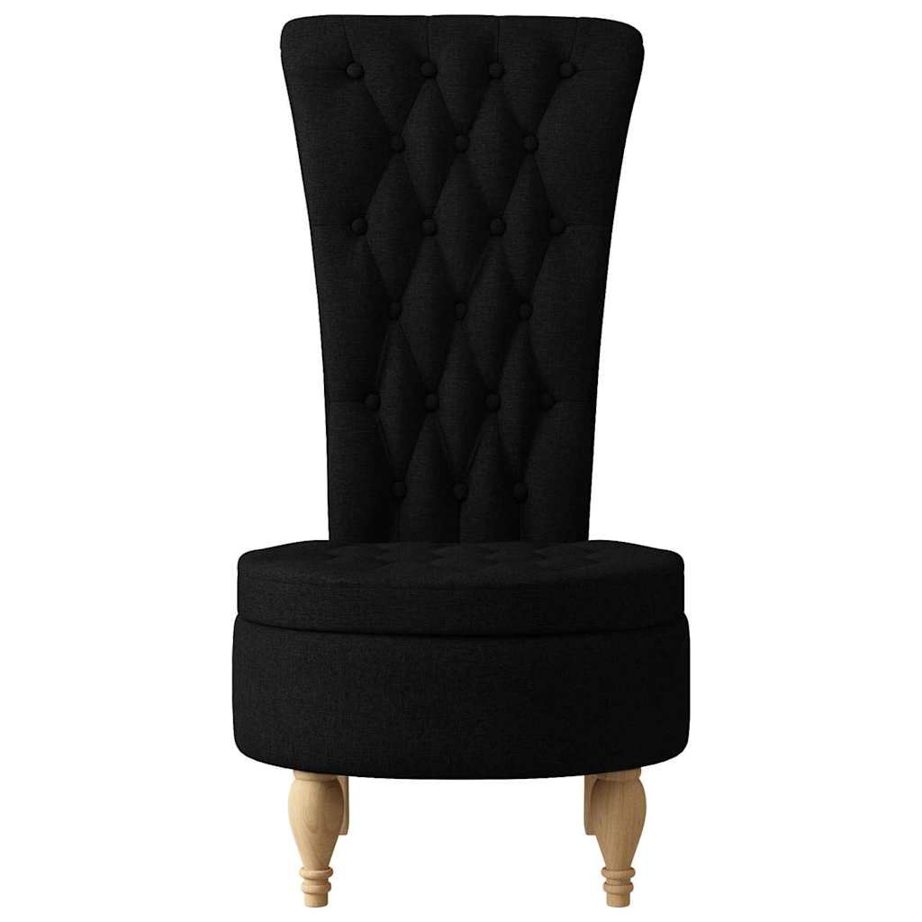 Slipper Stoel Zwart 56,5 x 70 x 110 cm Stof is nu te koop bij PeponiXL, paradijselijk wonen!