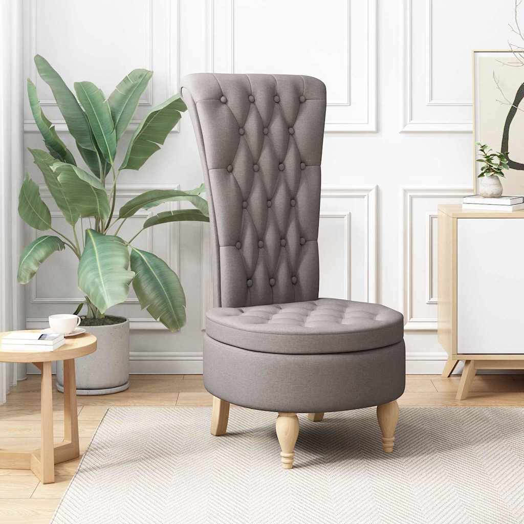 Slipper Stoel Taupe 56,5 x 70 x 110 cm Stof is nu te koop bij PeponiXL, paradijselijk wonen!