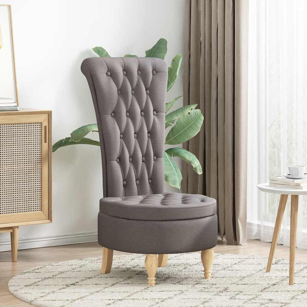Slipper Stoel Taupe 56,5 x 70 x 110 cm Stof is nu te koop bij PeponiXL, paradijselijk wonen!