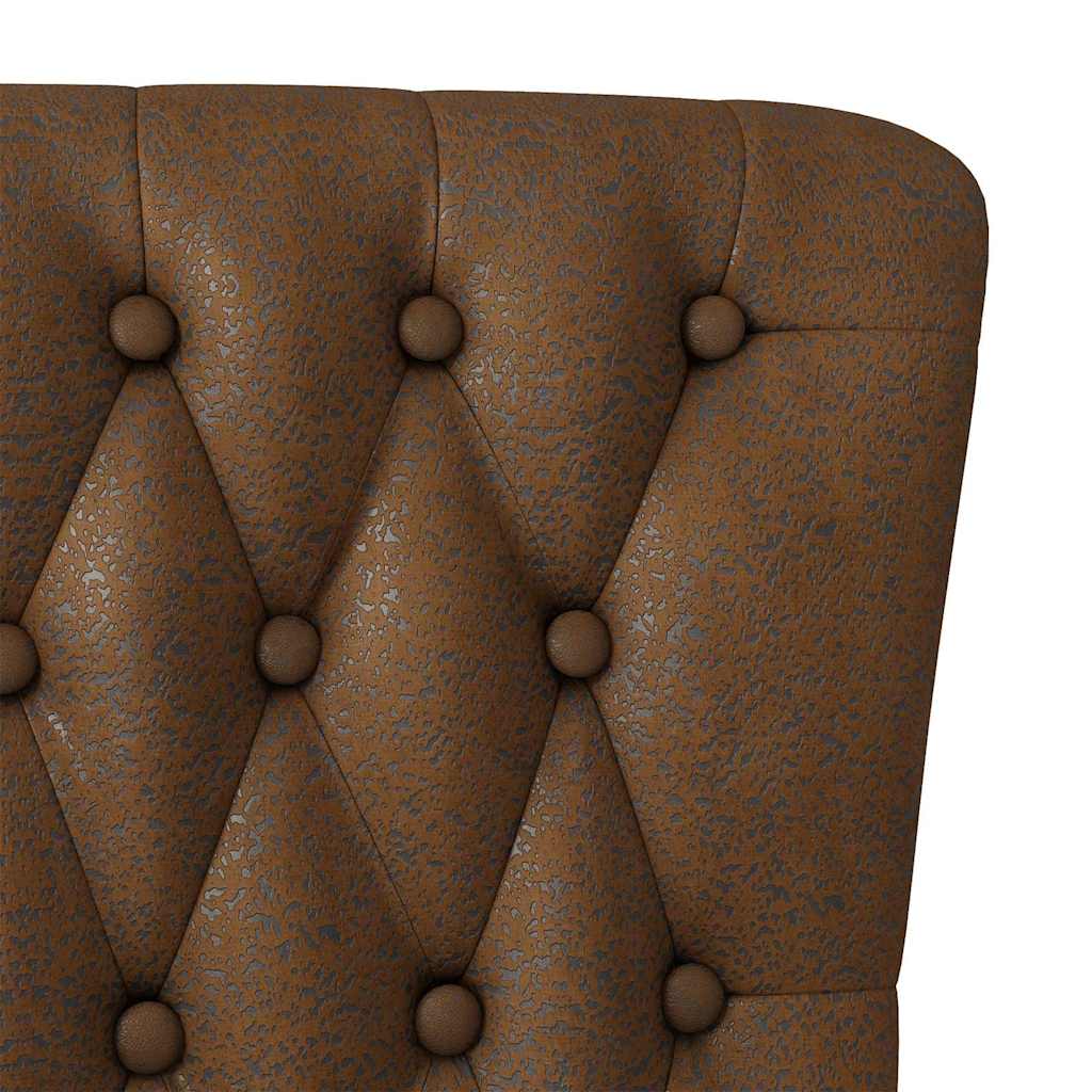 Slipper Stoel Bruin 56,5 x 70 x 110 cm Nep Suede Leer is nu te koop bij PeponiXL, paradijselijk wonen!