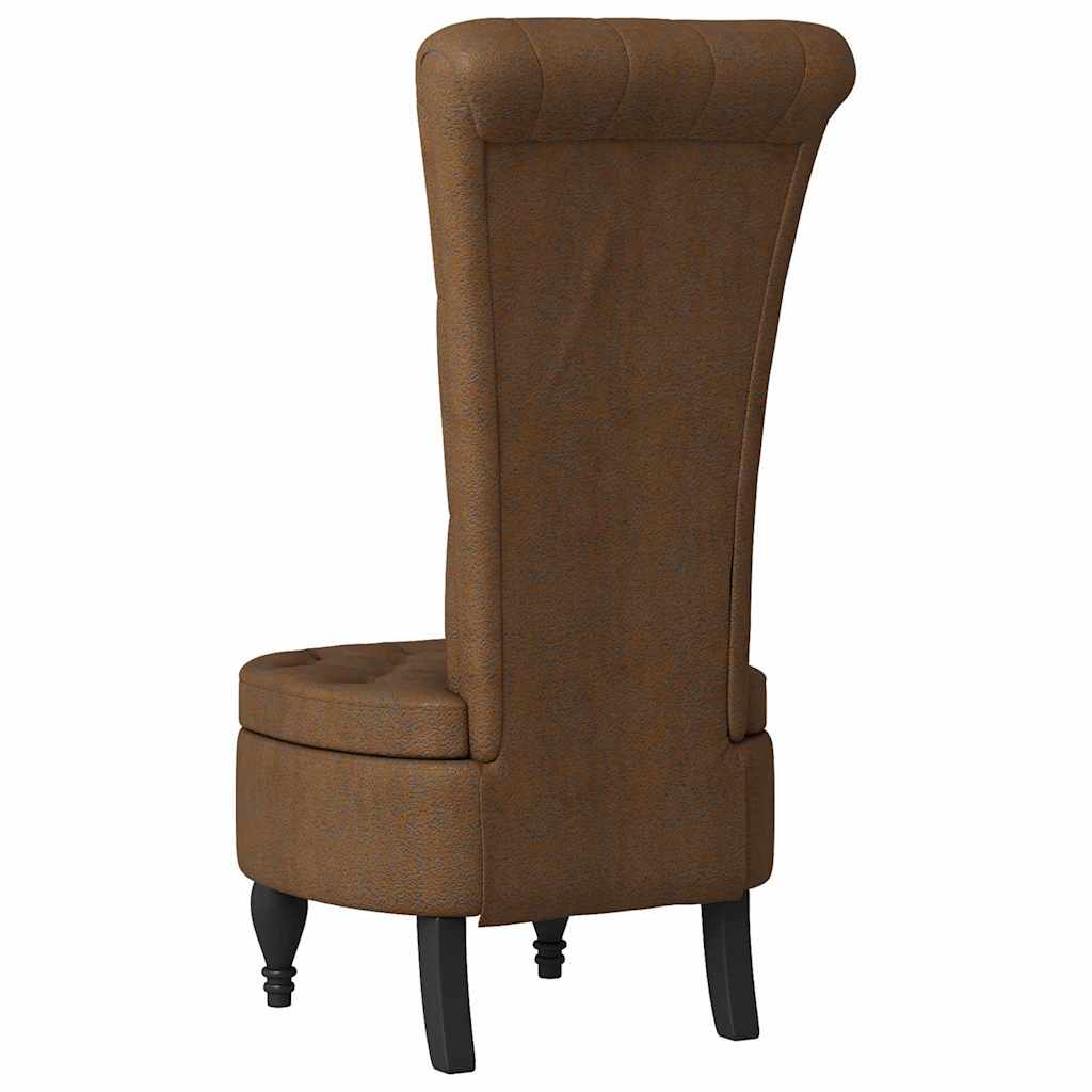 Slipper Stoel Bruin 56,5 x 70 x 110 cm Nep Suede Leer is nu te koop bij PeponiXL, paradijselijk wonen!