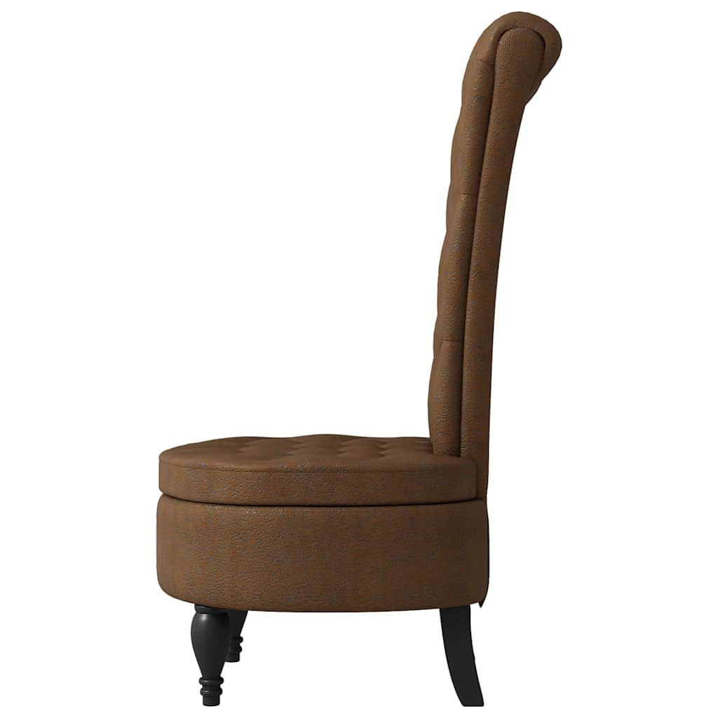 Slipper Stoel Bruin 56,5 x 70 x 110 cm Nep Suede Leer is nu te koop bij PeponiXL, paradijselijk wonen!