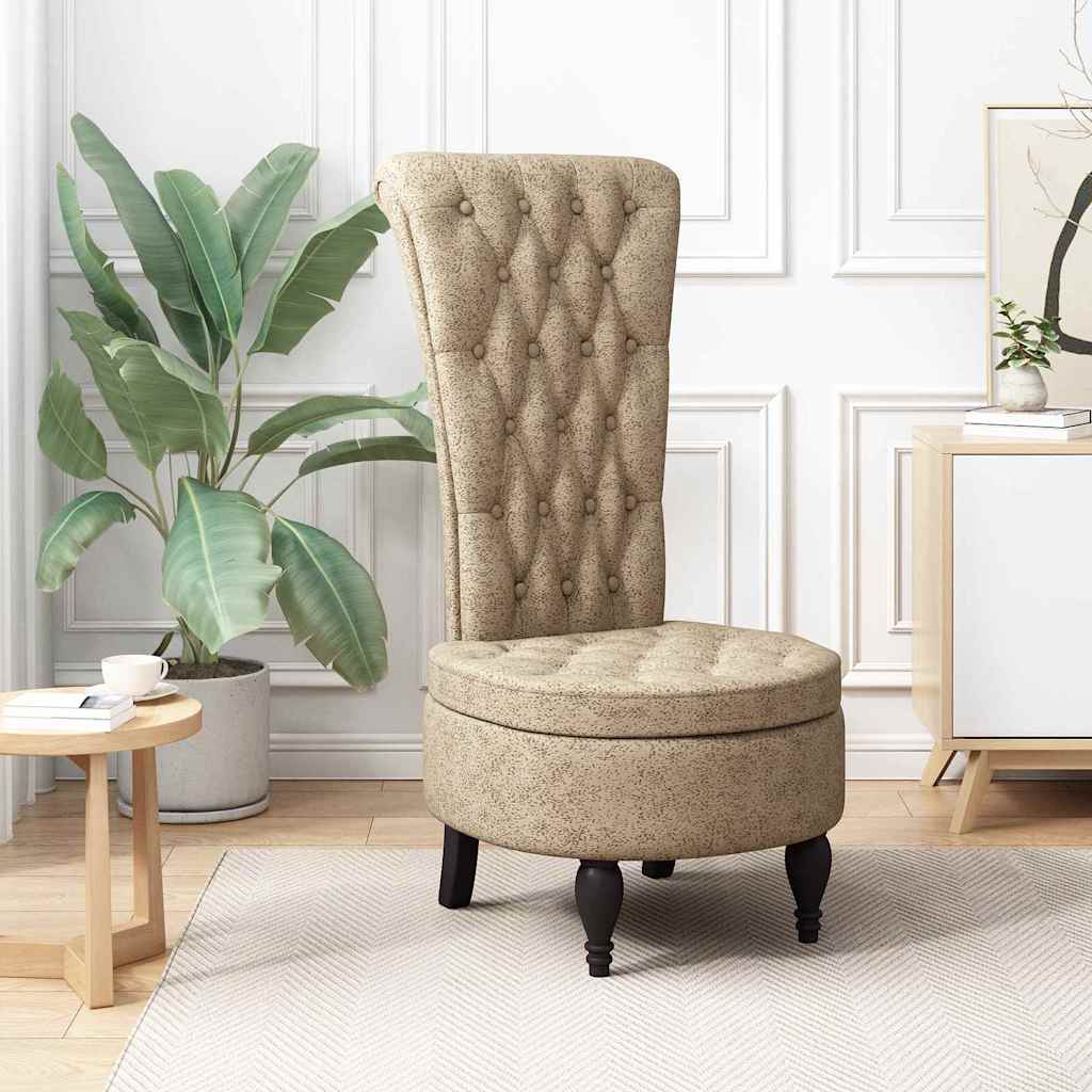Slipper Stoel Lichtgrijs 56,5 x 70 x 110 cm Nep Suede Leer is nu te koop bij PeponiXL, paradijselijk wonen!
