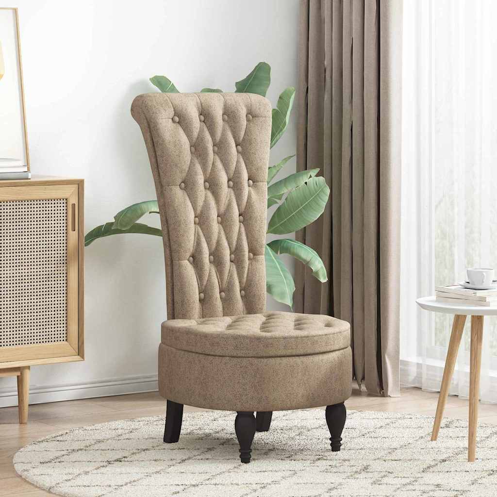 Slipper Stoel Lichtgrijs 56,5 x 70 x 110 cm Nep Suede Leer is nu te koop bij PeponiXL, paradijselijk wonen!