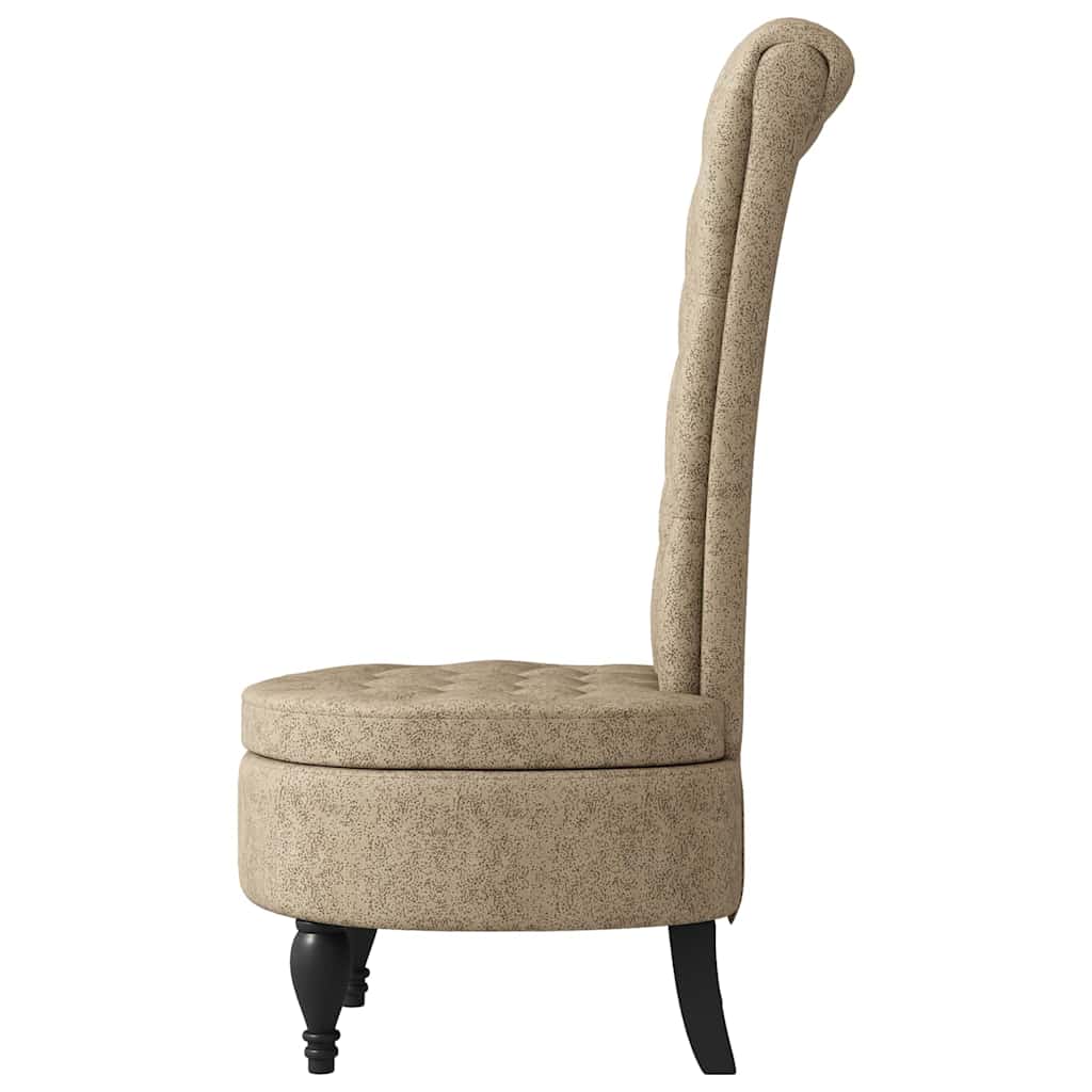 Slipper Stoel Lichtgrijs 56,5 x 70 x 110 cm Nep Suede Leer is nu te koop bij PeponiXL, paradijselijk wonen!