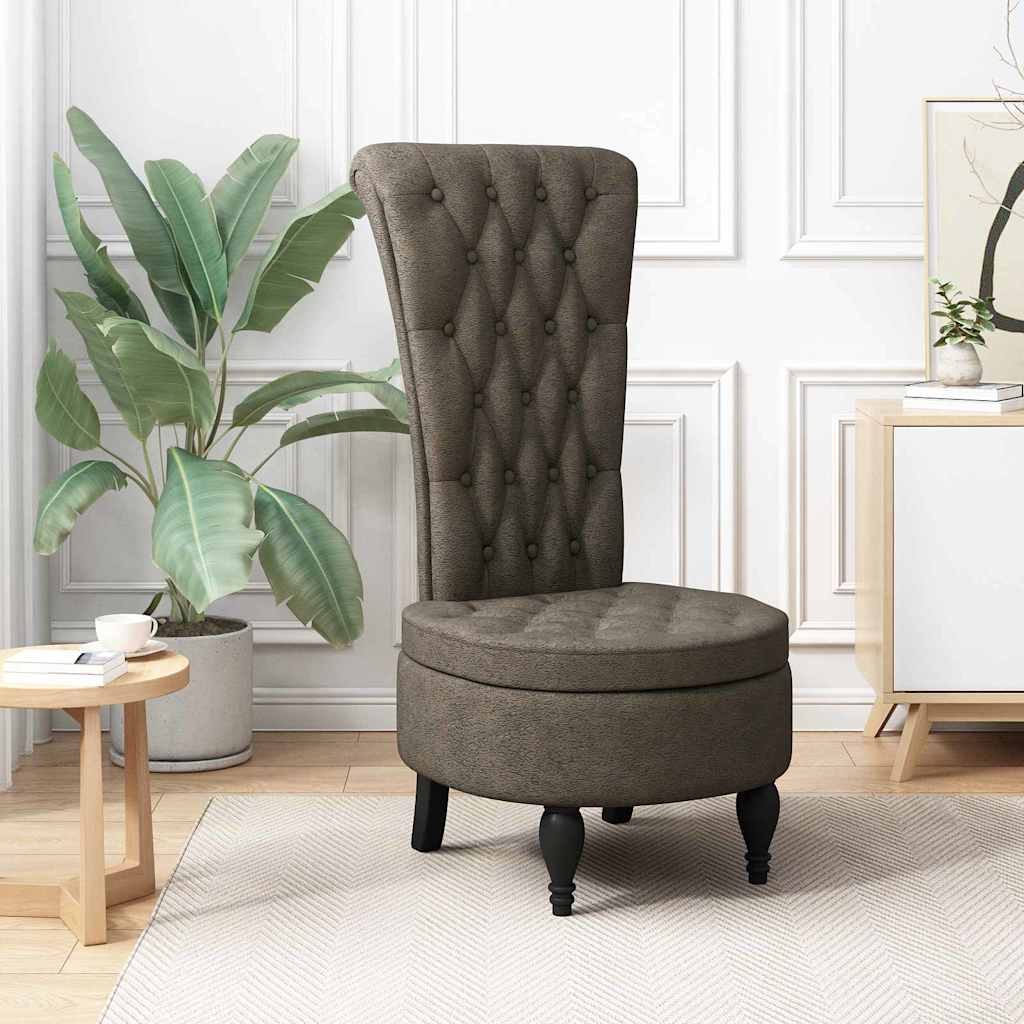 Slipper Stoel Donkergrijs 56,5 x 70 x 110 cm Nep Suede Leer is nu te koop bij PeponiXL, paradijselijk wonen!