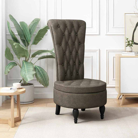 Slipper Stoel Donkergrijs 56,5 x 70 x 110 cm Nep Suede Leer is nu te koop bij PeponiXL, paradijselijk wonen!