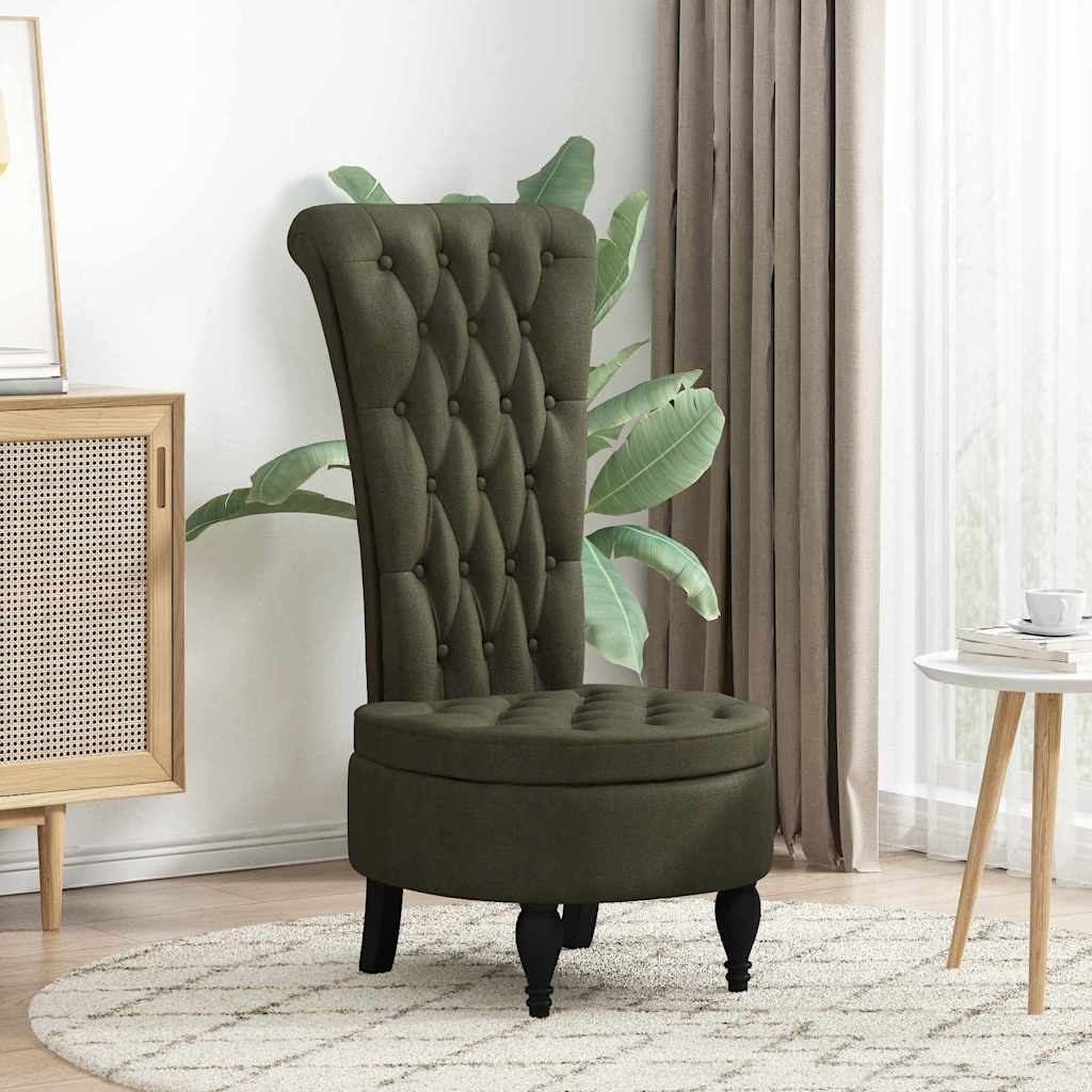 Slipper Stoel Legergroen 56,5 x 70 x 110 cm Nep Suede Leer is nu te koop bij PeponiXL, paradijselijk wonen!