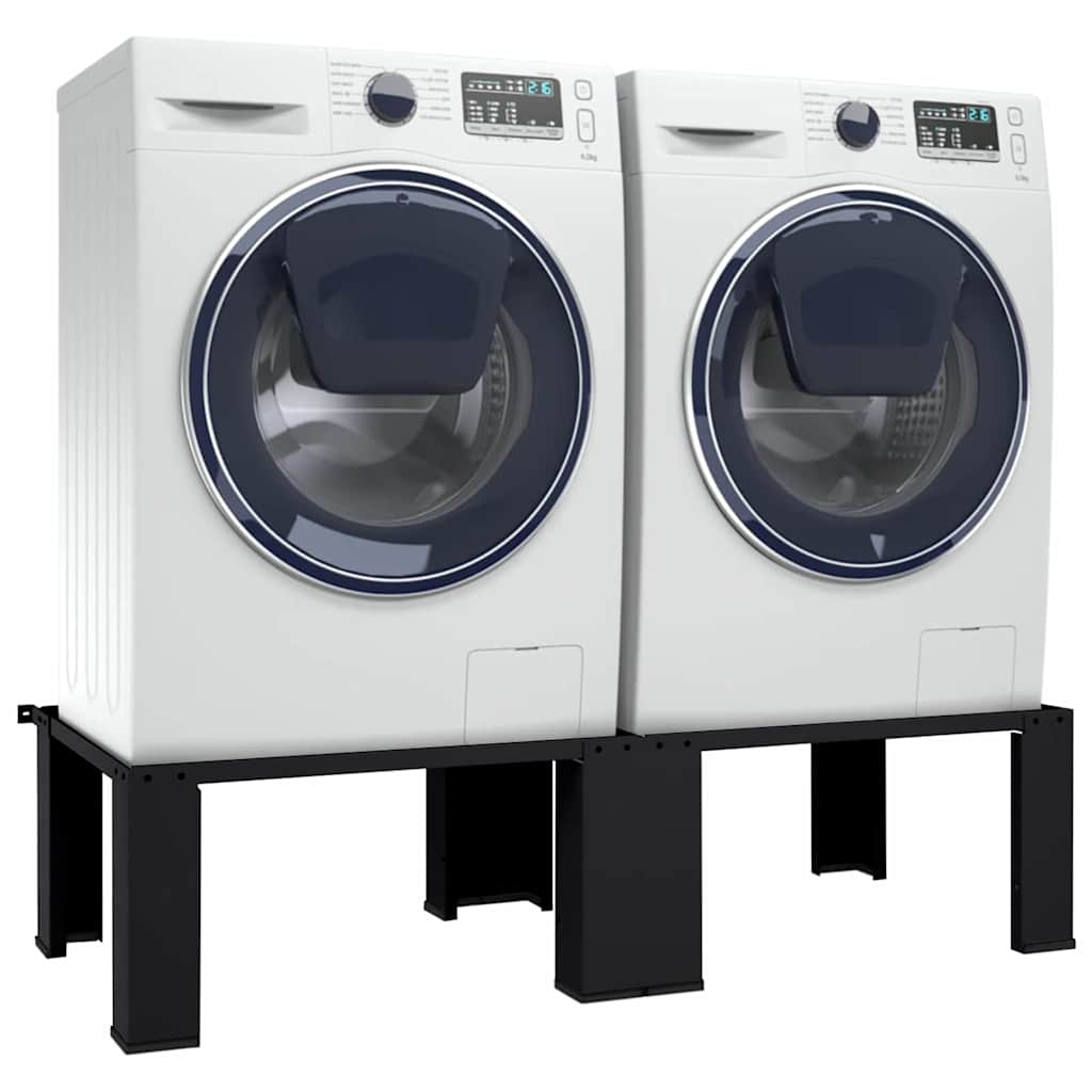 Wasmachine Pedestal 2 pcs Zwart 127 x 54,5 x 32,5 cm Staal is nu te koop bij PeponiXL, paradijselijk wonen!