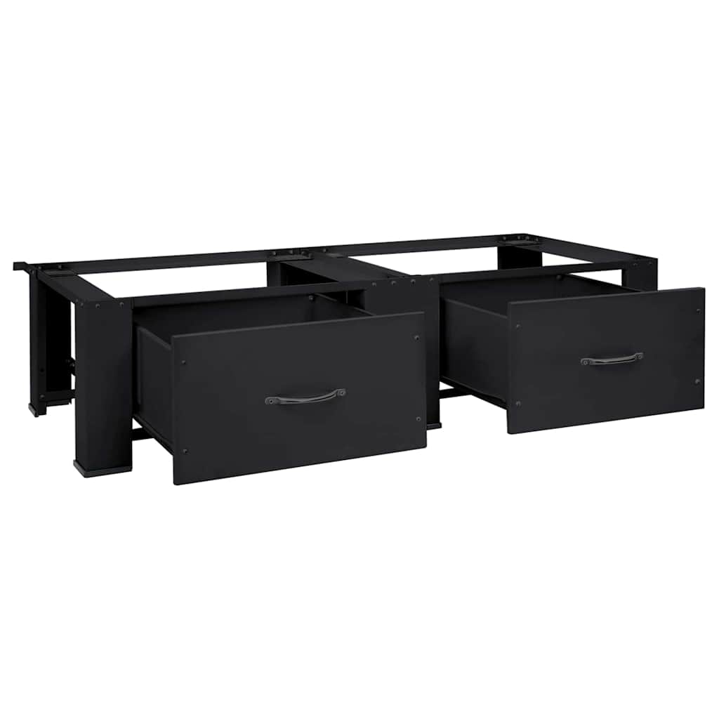 Wasmachine Pedestal 2 pcs Zwart 127 x 54,5 x 32,5 cm Staal is nu te koop bij PeponiXL, paradijselijk wonen!