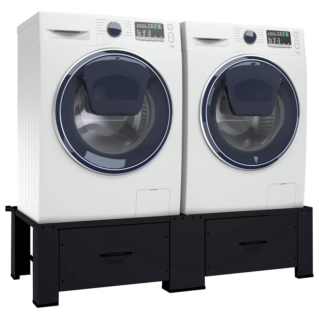 Wasmachine Pedestal 2 pcs Zwart 127 x 54,5 x 32,5 cm Staal is nu te koop bij PeponiXL, paradijselijk wonen!