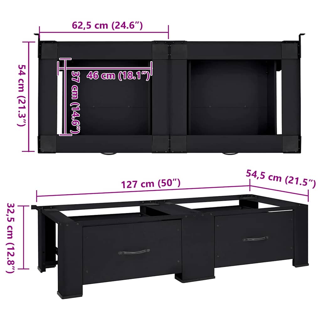 Wasmachine Pedestal 2 pcs Zwart 127 x 54,5 x 32,5 cm Staal is nu te koop bij PeponiXL, paradijselijk wonen!