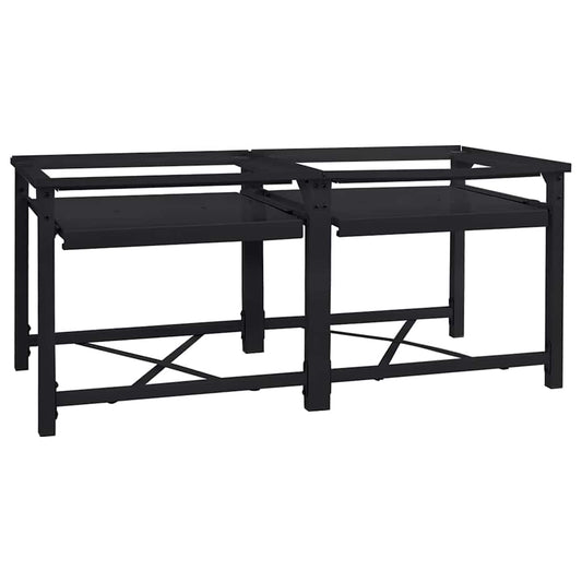 Wasmachineverhoger 2 stuks Zwart 120 x 56 x 52 cm Staal is nu te koop bij PeponiXL, paradijselijk wonen!
