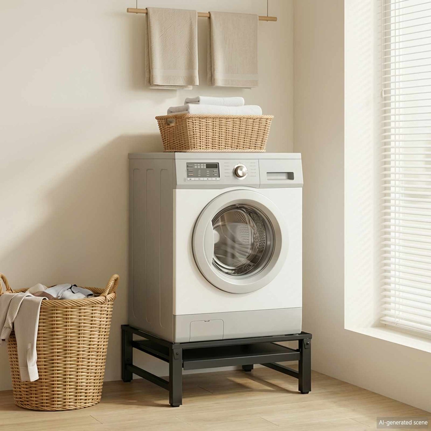 Wasmachine Pedestal Zwart 62 x 60,5 x 32,5 cm Staal is nu te koop bij PeponiXL, paradijselijk wonen!