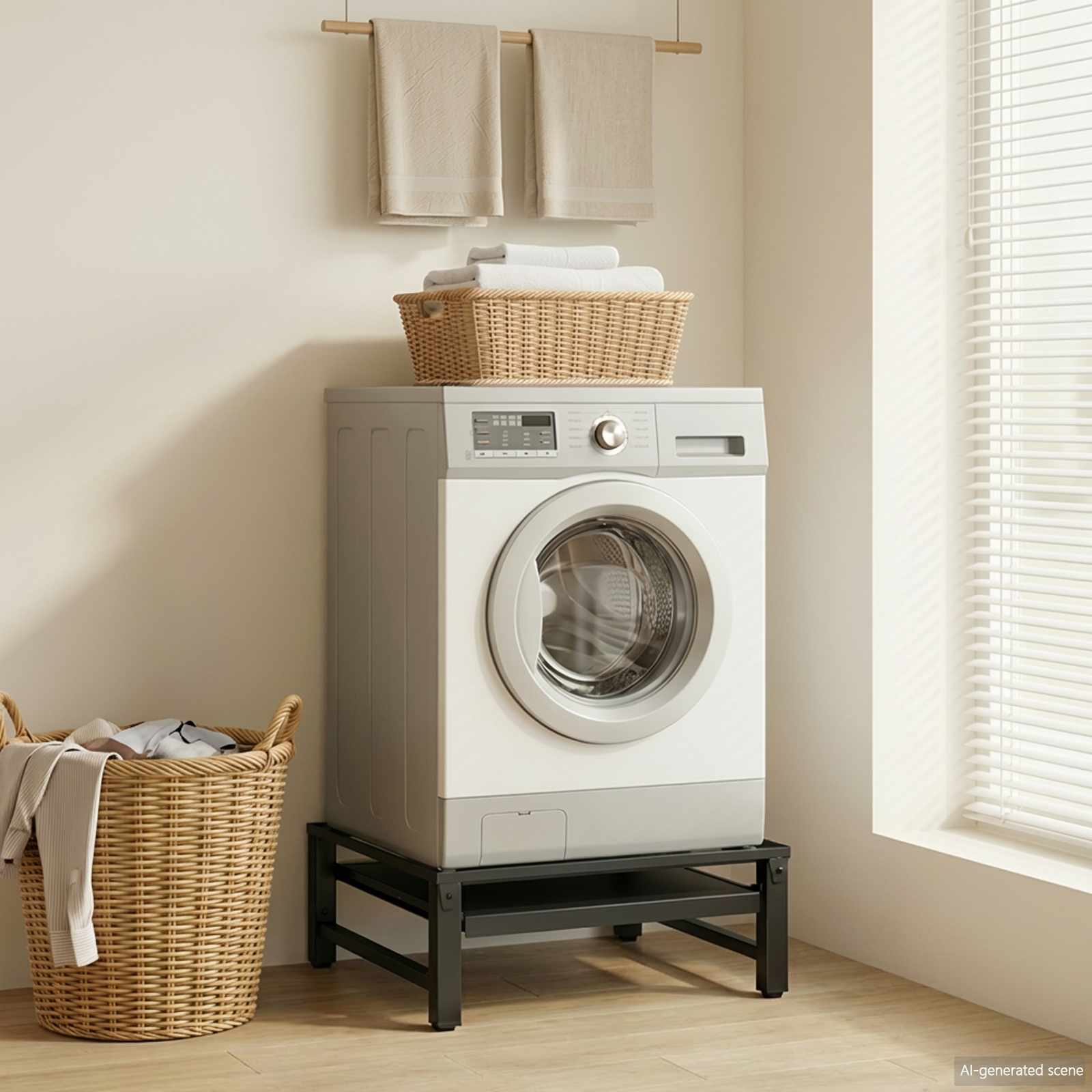 Wasmachine Pedestal Zwart 62 x 60,5 x 32,5 cm Staal is nu te koop bij PeponiXL, paradijselijk wonen!