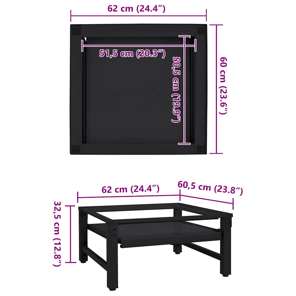 Wasmachine Pedestal Zwart 62 x 60,5 x 32,5 cm Staal is nu te koop bij PeponiXL, paradijselijk wonen!