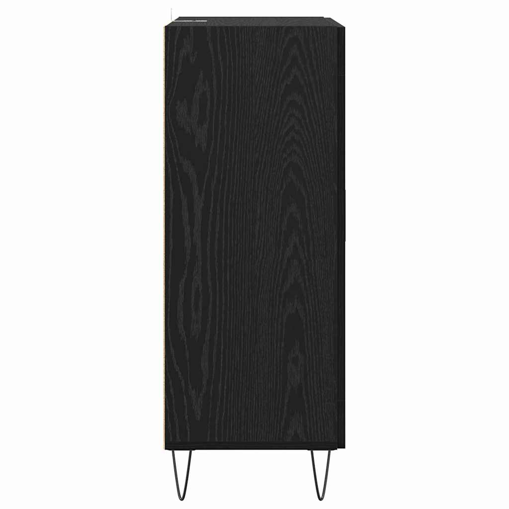 Dressoir Zwart Eiken 69,5 x 34 x 90 cm Bewerkt hout is nu te koop bij PeponiXL, paradijselijk wonen!