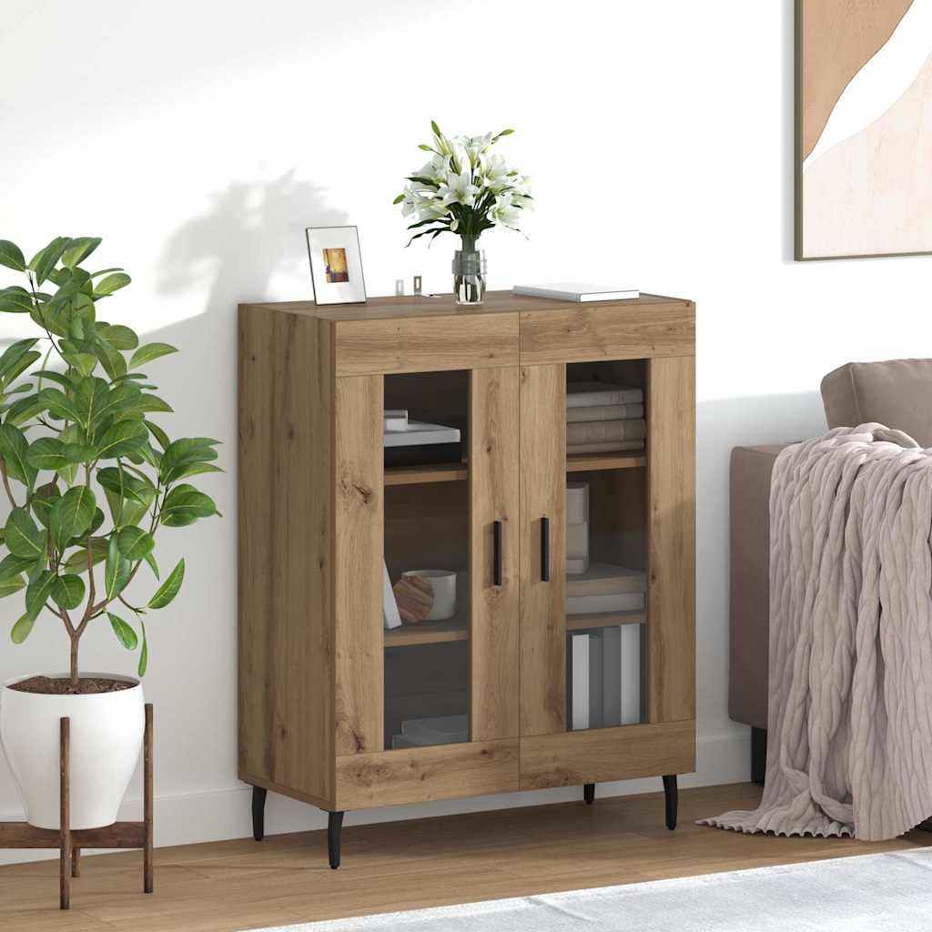 Dressoir Artisan Eiken 69,5 x 34 x 90 cm Bewerkt hout is nu te koop bij PeponiXL, paradijselijk wonen!