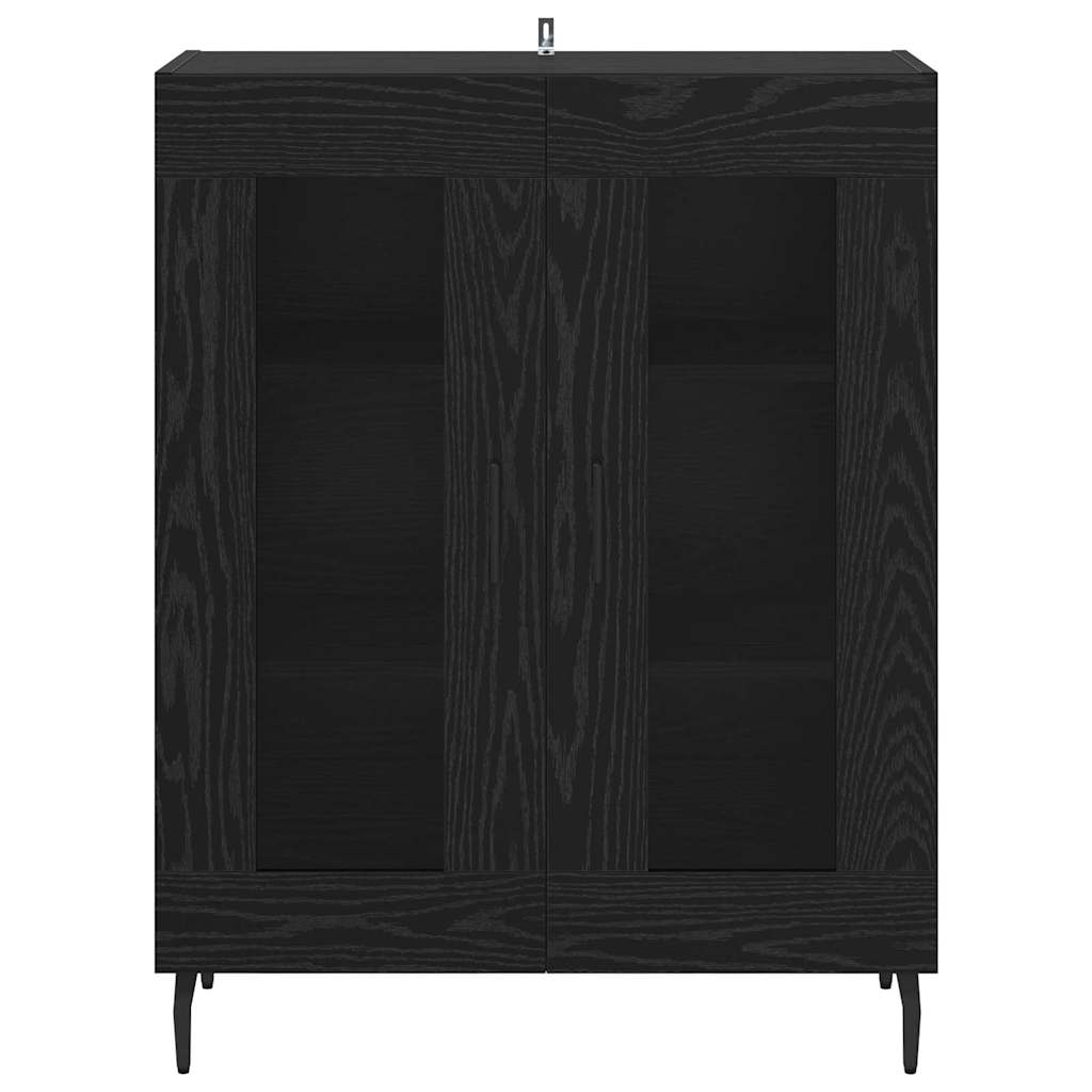 Dressoir Zwart Eiken 69,5 x 34 x 90 cm Bewerkt hout is nu te koop bij PeponiXL, paradijselijk wonen!