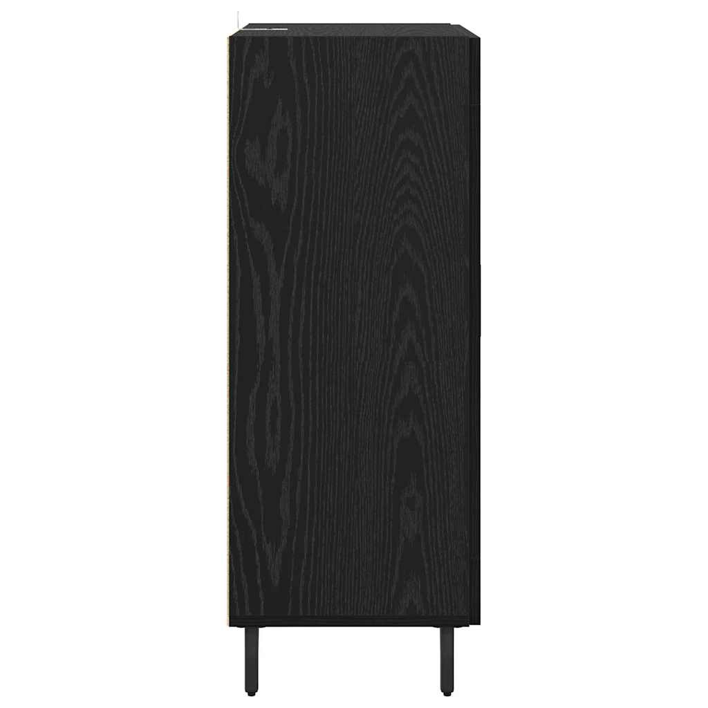 Dressoir Zwart Eiken 69,5 x 34 x 90 cm Bewerkt hout is nu te koop bij PeponiXL, paradijselijk wonen!