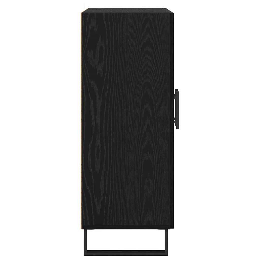 Dressoir Zwart Eiken 69,5 x 34 x 90 cm Bewerkt hout is nu te koop bij PeponiXL, paradijselijk wonen!
