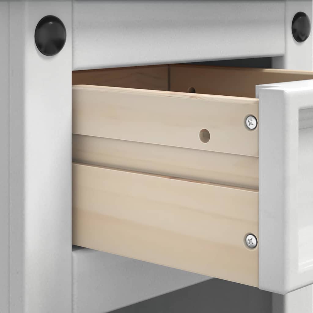 Nachtkastje met lade Wit 35 x 32,5 x 58 cm Massief grenenhout is nu te koop bij PeponiXL, paradijselijk wonen!