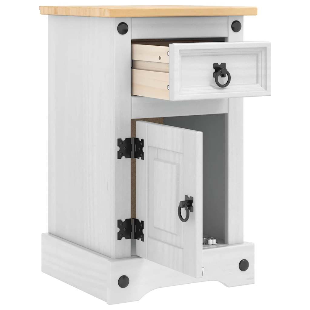 Nachtkastje met lade Wit 35 x 32,5 x 58 cm Massief grenenhout is nu te koop bij PeponiXL, paradijselijk wonen!