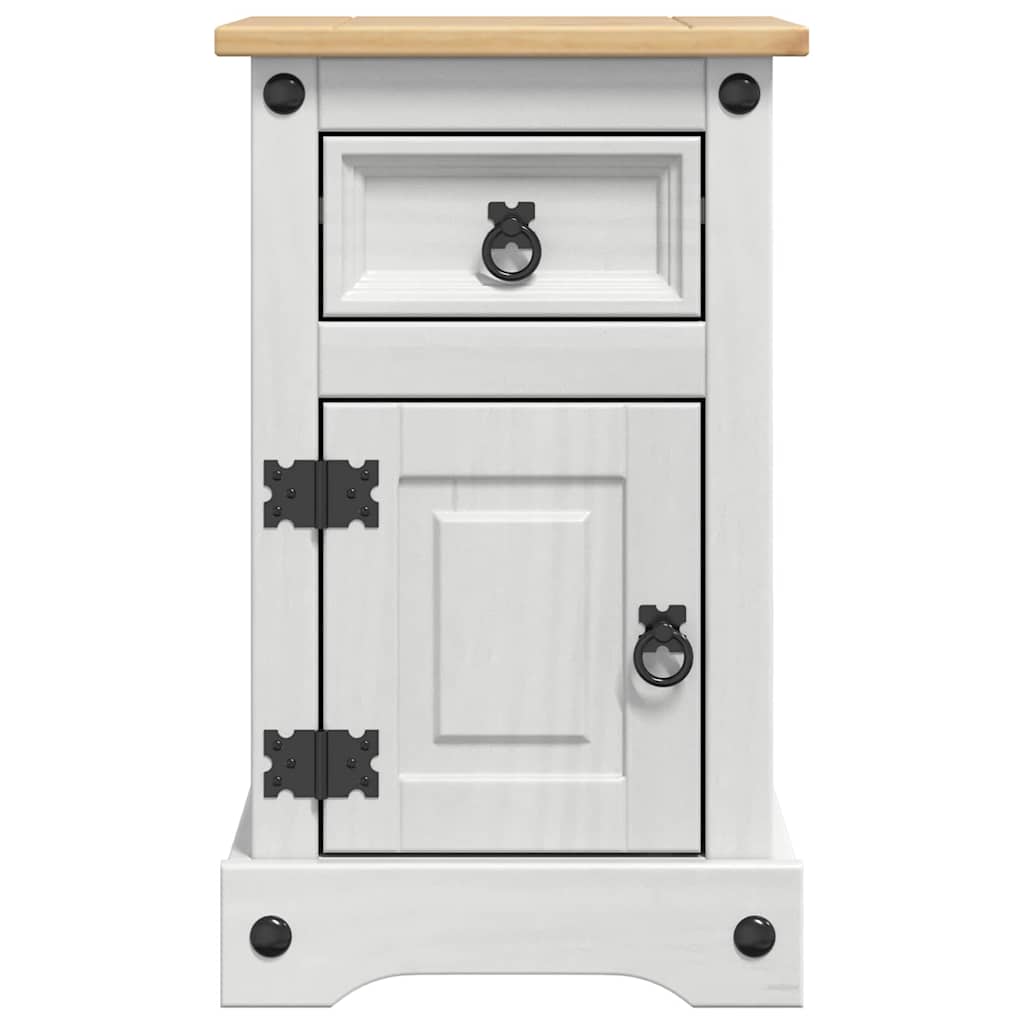 Nachtkastje met lade Wit 35 x 32,5 x 58 cm Massief grenenhout is nu te koop bij PeponiXL, paradijselijk wonen!